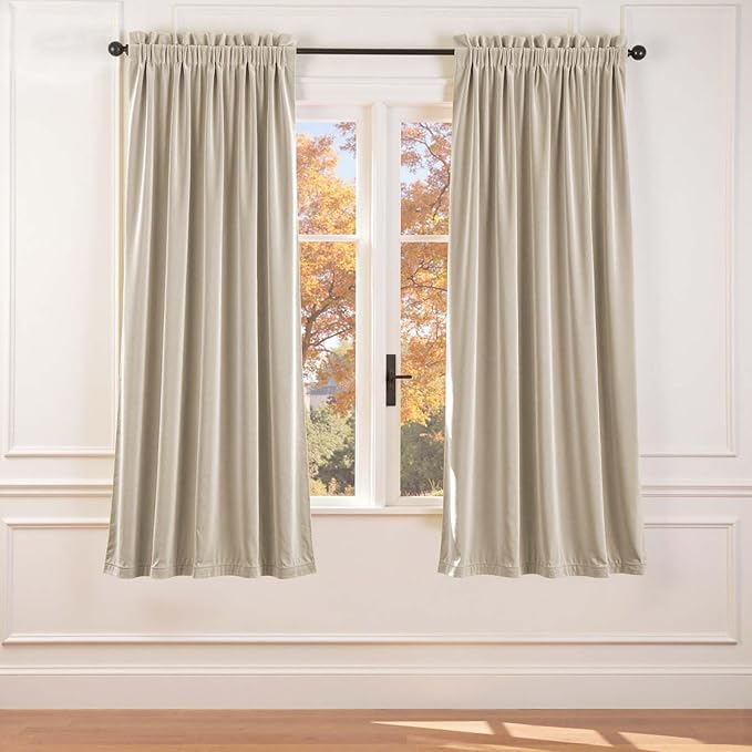 Lazzzy Velvet Blackout Curtains Thermal Insulated Room Window Drapes Super Soft by Lazzzy