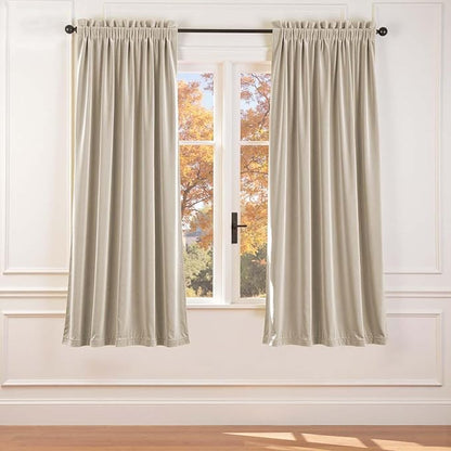 Lazzzy Velvet Blackout Curtains Thermal Insulated Room Window Drapes Super Soft by Lazzzy