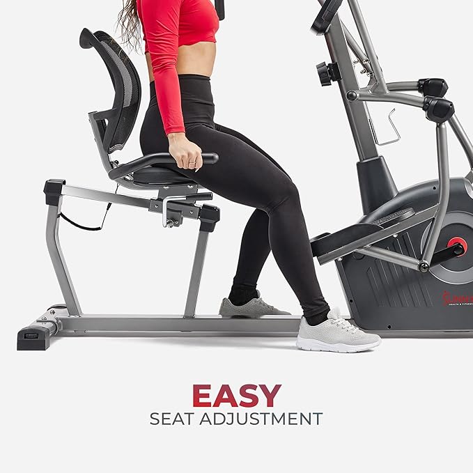 Sunny Health & Fitness Elite Recumbent Cross Trainer & Elliptical Machine - Image 4