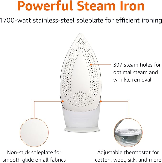 Amazon Basics Steam Iron for Clothes - Image 2