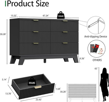 Xixini Fluted Dresser for Bedroom - Image 2