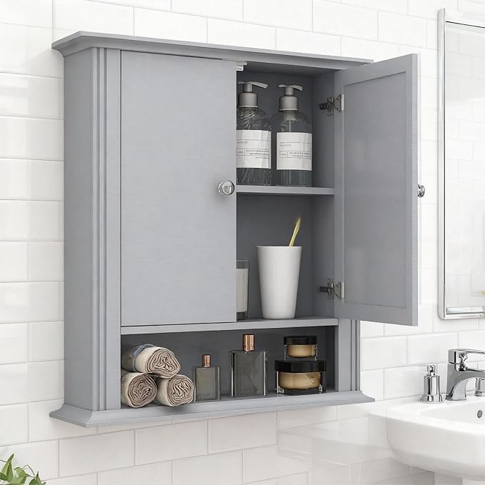 Wall Mounted Bathroom Cabinet Wooden Storage Cabinet - Image 8