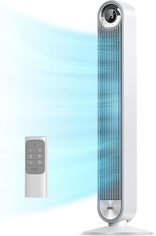 Dreo Tower Fan for Bedroom, Upgrated DC 9 Speeds Ultra-Quiet Floor Fan by DREO