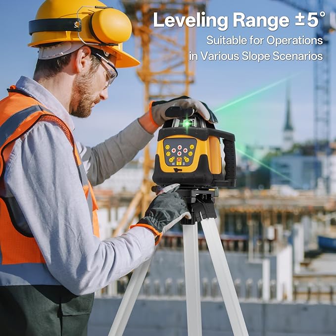 Self-Leveling Green Rotary Laser Level Kit, 2000ft Range - Image 2