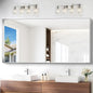 Silver Bathroom Mirror, 72x36 Inch Rectangular Framed Mirror, Large Wall by Unknown