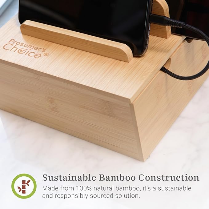 Prosumer's Choice Wooden Charging Station Organizer - Image 5
