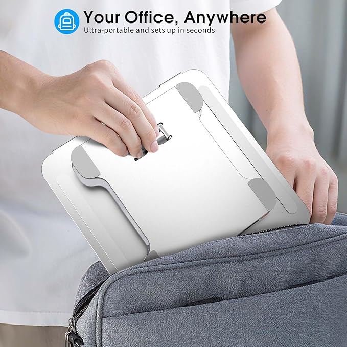 Foldable Aluminum Laptop Stand, Height Adjustable Ergonomic Riser - Image 5