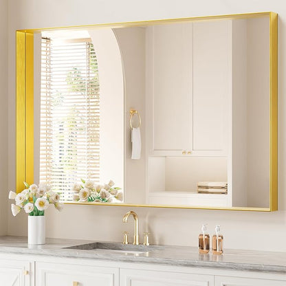 Koonmi 30x48 Inch Metal Framed Bathroom Mirror - Image 2