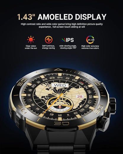 Smart Watch for Men Answer/Make Call for Android iPhone, 1.43" AMOLED HD Screen - Image 4