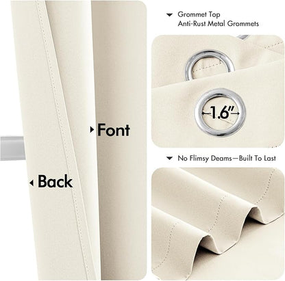 MIULEE Birch Blackout Curtains for Bedroom Living Room 84 Inches Long 2 Panels - Image 4
