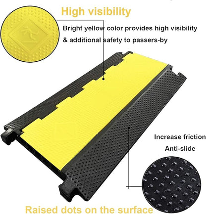 Reliancer 5 Channel Rubber Cable Protector Ramp Traffic Speed Bump 18000lbs - Image 3