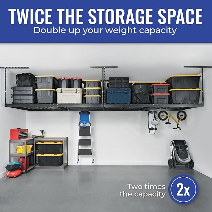 SafeRacks 4ft x 8ft Overhead Garage Storage Rack 2 Rack Pack - Image 2