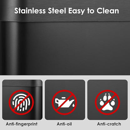 Arlopu Automatic Trash Can, Sensor Motion Stainless Steel Garbage Bin, - Image 6