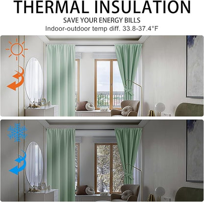 JIUZHEN Blackout Curtains for Bedroom– Thermal Insulated, Noise Reducing Room - Image 4