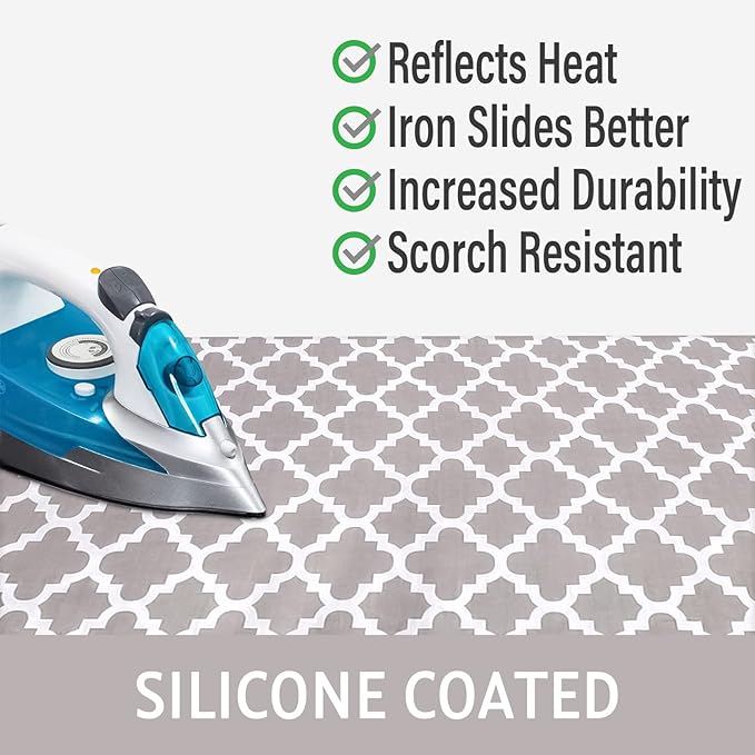 Ironing Board Cover and Pad, 18x49 Extra Wide Thick Iron Padding, Scorch & - Image 4