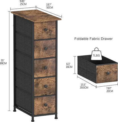 GiftGo Narrow Dresser Vertical Slim Dresser Chest of Drawers Skinny Storage - Image 2