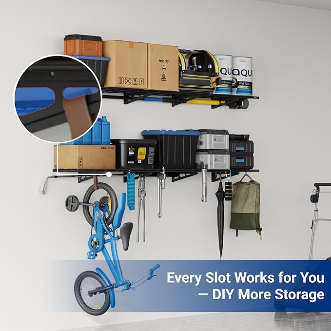 FLEXIMOUNTS 12-inch-by-72-inch Wall Shelf Garage Storage Rack Wall Mounted - Image 7