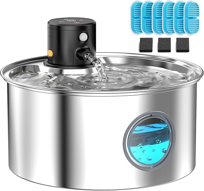 Cat Water Fountain Battery Powered: Cordless Cat Fountain Wireless by TOONIOOS