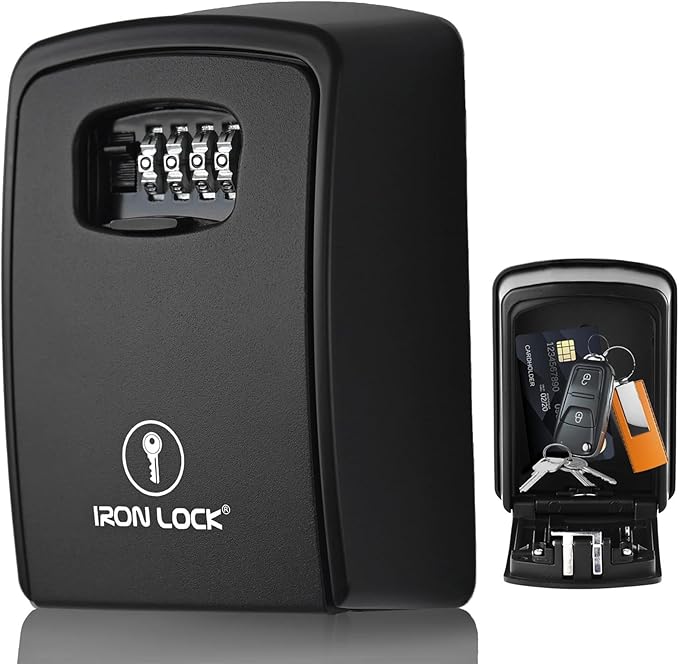 Iron Lock® Key Lock Box XXL Wall Mount – Waterproof Outdoor Key Safe by IronLock