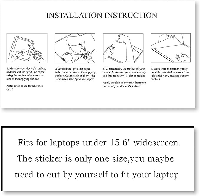 Laptop Skin Sticker Decal Cover, 11.6”12" 13" 13.3" 14" 15" 15.4" 15.6" Laptop - Image 6