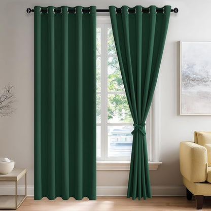 JIUZHEN Forest Green Blackout Curtains by JIUZHEN