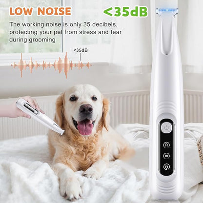 Dog Paw Trimmer with LED Light, 18mm Widen Blade, 35dB Low Noise, LED Display - Image 5