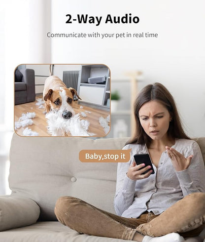 2K Pet Camera Treat Dispenser, 360°View Dog Camera - Image 5