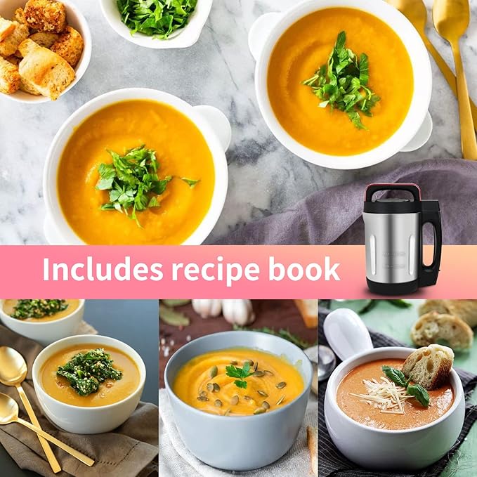 2L Soup Maker, Makes 2-6 Servings, LCD Touch Control Panel, Stainless Steel - Image 6