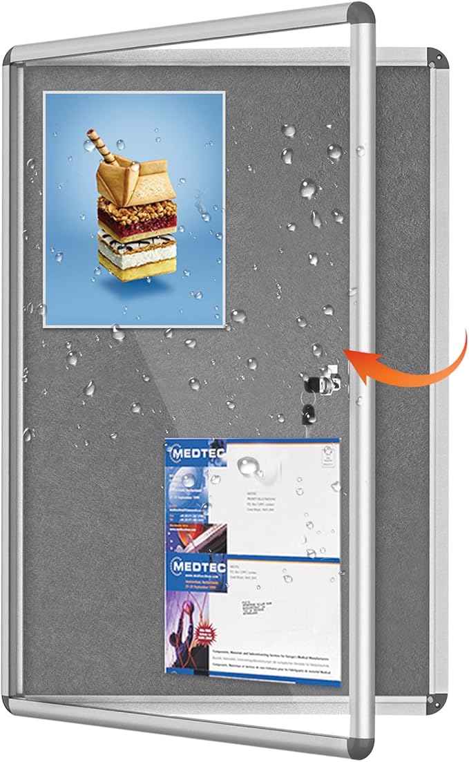 Magula Enclosed Bulletin Board Tamper-Proof Dispaly Case, Aluminium Frame by Magula