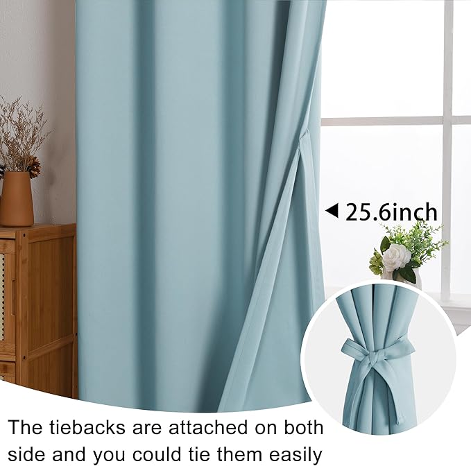JIUZHEN Light Blue Blackout Curtains - Image 6