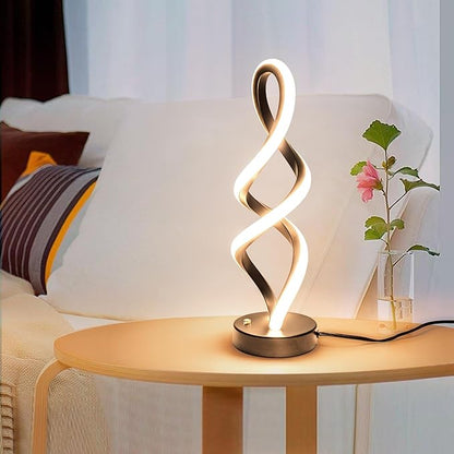 Modern Table Lamp, 7 Colors 10 Light Modes Spiral Design Table Lamp, Touch - Image 7