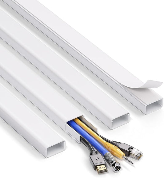 ZhiYo Large Wire Hiders for TV on Wall for 3-4 Cords - 66in PVC Cable Cover Kit by ZhiYo