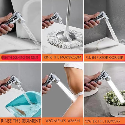Metal Handheld Bidet Sprayer Toilet-Adjustable Water Pressure Control - Image 5