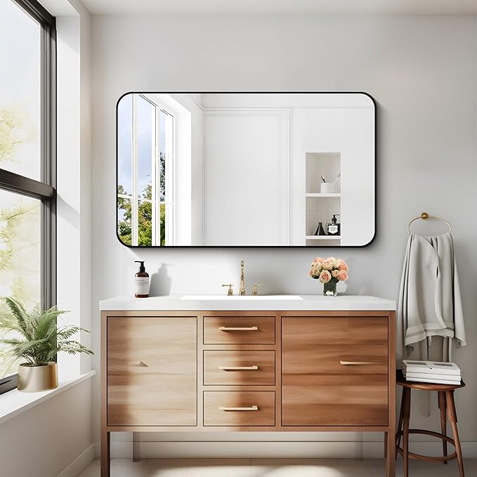 24" x 40"Bathroom Mirror, Matte Black Wall Mirror - Image 4