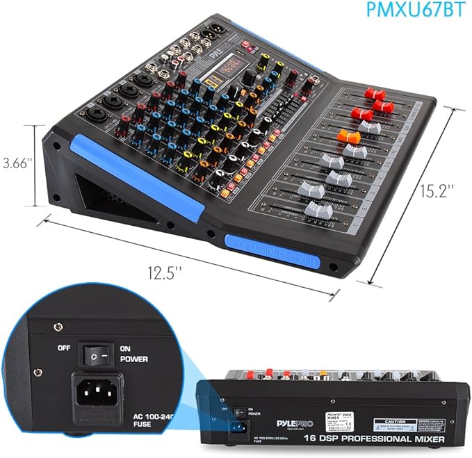 Pyle 6-Channel Bluetooth Studio Audio Mixer - Image 3
