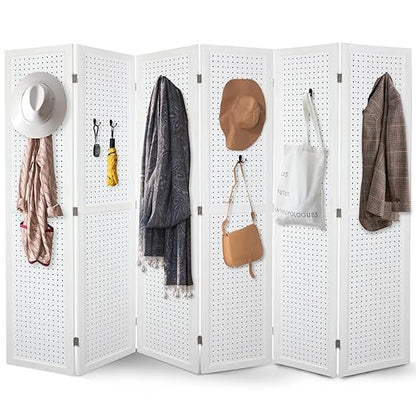Babion 6 Panel Pegboard Display, Freestanding Folding Privacy Screens by BabionDecorateYourhome