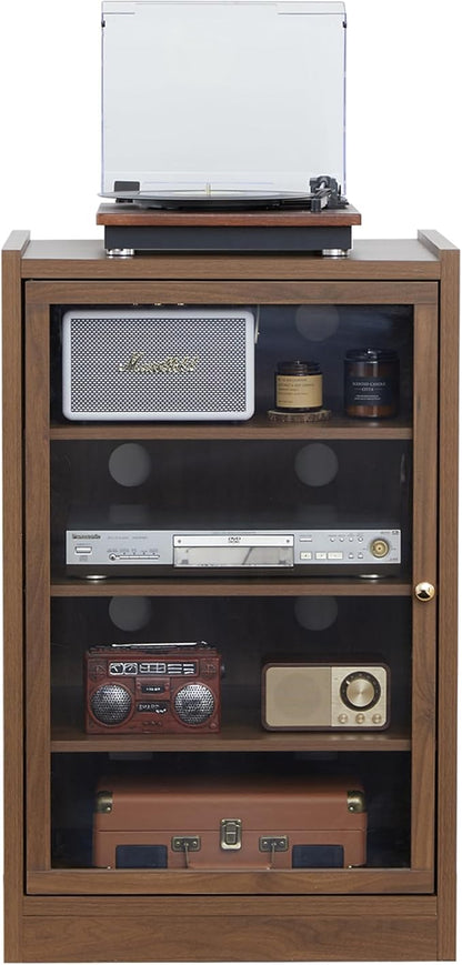 Walnut 5-Tier AV Media Shelf Storage Cabinet - Image 8