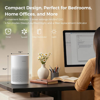 purivortex air purifiers for home, covers up to, front angle view