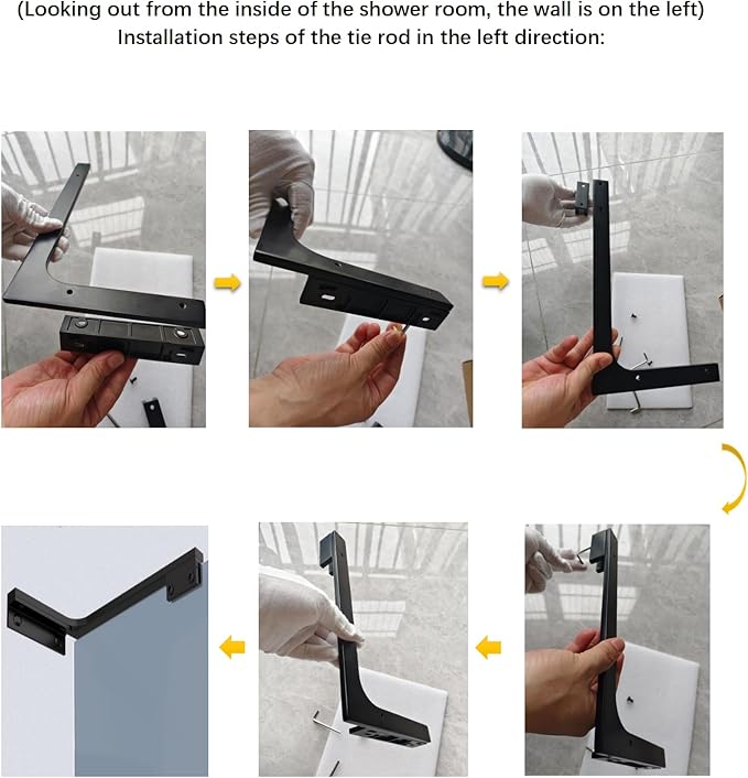 Shower Glass Support Bar, Both Sides Available, Frameless Bathroom Glass Clamp - Image 9