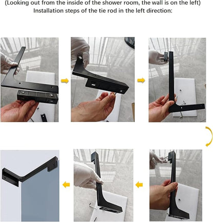 Shower Glass Support Bar, Both Sides Available, Frameless Bathroom Glass Clamp - Image 9