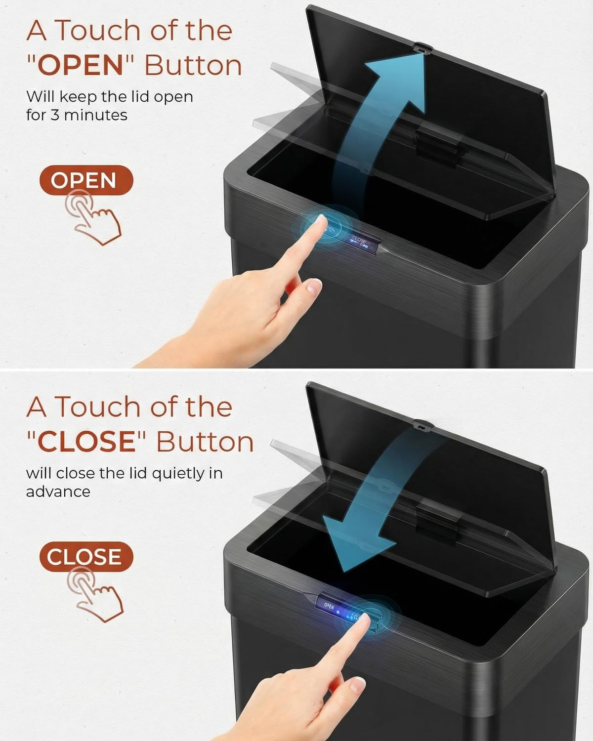 TLSUNNY 21.1 Gallon Motion Sensor Trash Can,Touchless Automatic Garbage Can