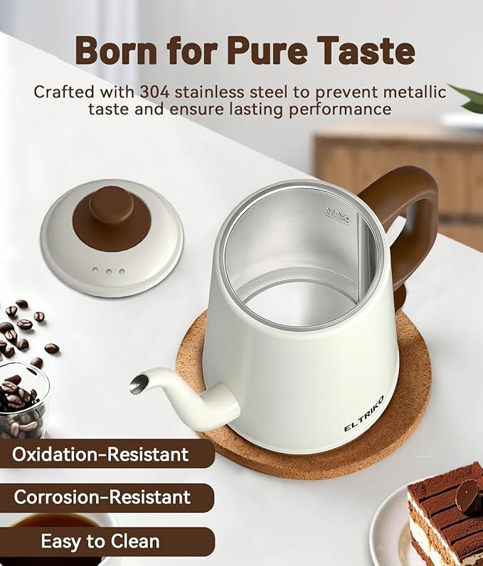 Gooseneck Electric Kettle, 1L Water Boiler, Pour Over Coffee & Tea, 1000W Fast - Image 5