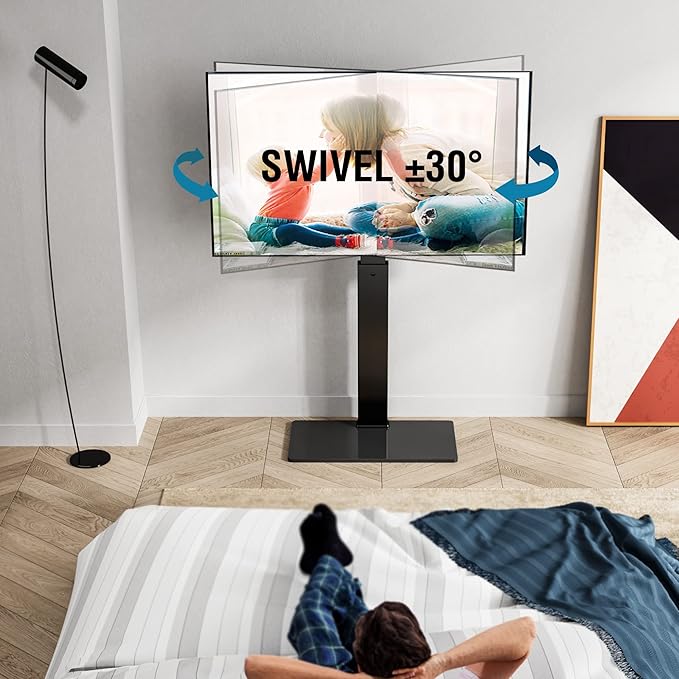 FITUEYES Swivel Floor TV Stand - Image 2