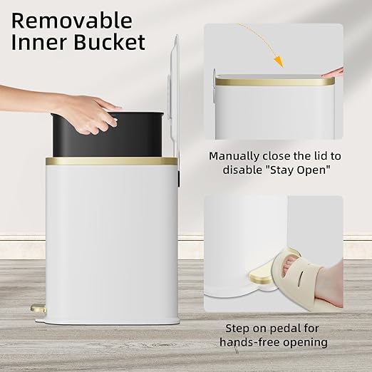 KUK Small Bathroom Trash Can - Image 5