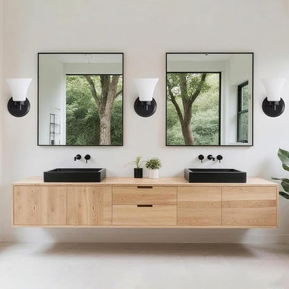 LOUSACE 2 Pack 1-Light Bathroom Vanity Lights Black Vintage Bathroom Lighting - Image 3
