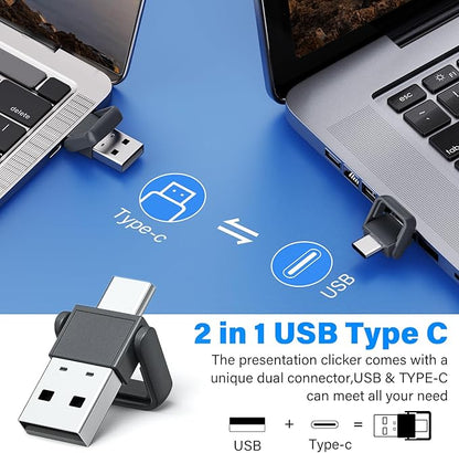 2-in-1 USB Type C Presentation Clicker, Rechargeable Wireless Presenter Remote - Image 5