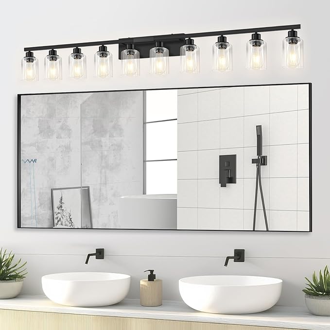DIKAIDA 10 Light Bathroom Vanity Lights Over Mirror, 65.4inch Black Vanity - Image 5