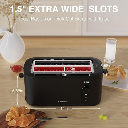 Toaster 4 Slice Long Extra Wide Slot 1.5" - Image 2