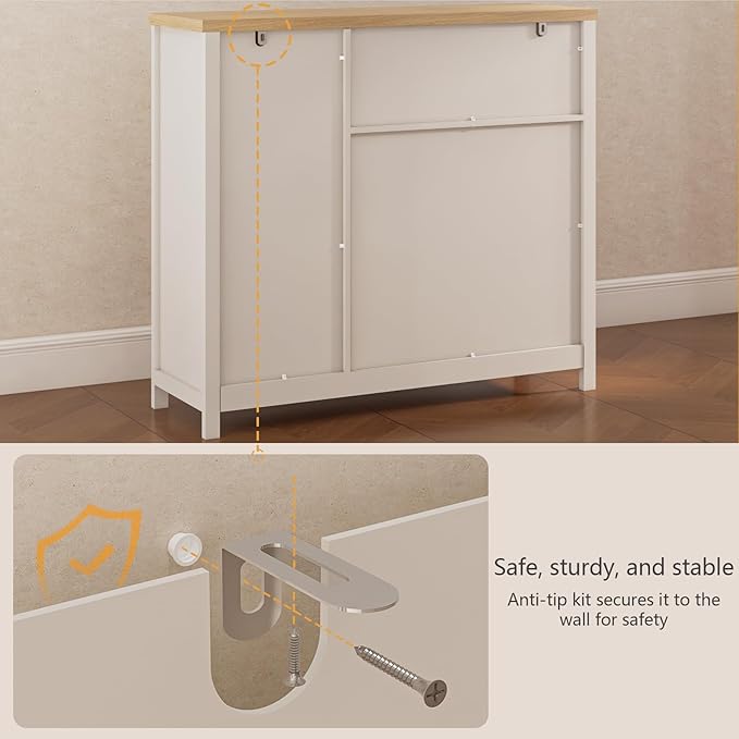 Storage Cabinet with Doors and Drawers, Kitchen Storage Cabinets，with Drawer - Image 8