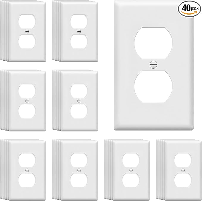 ENERLITES Duplex Receptacle Outlet Wall Plate, Gloss Finish, Size 1-Gang 4.50" by Enerlites